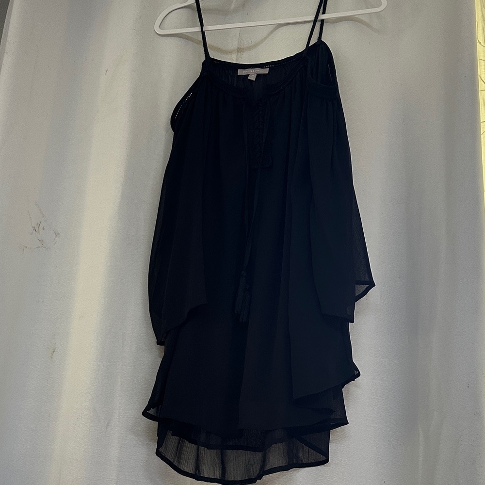 Purple Snow Black Gathered Top